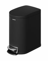 Garvee Bidone Della Spazzatura Bagno 6L In Metallo Nero Con Coperchio E Pedale Soft-Close, Compatto Per Camera Da Letto - Black