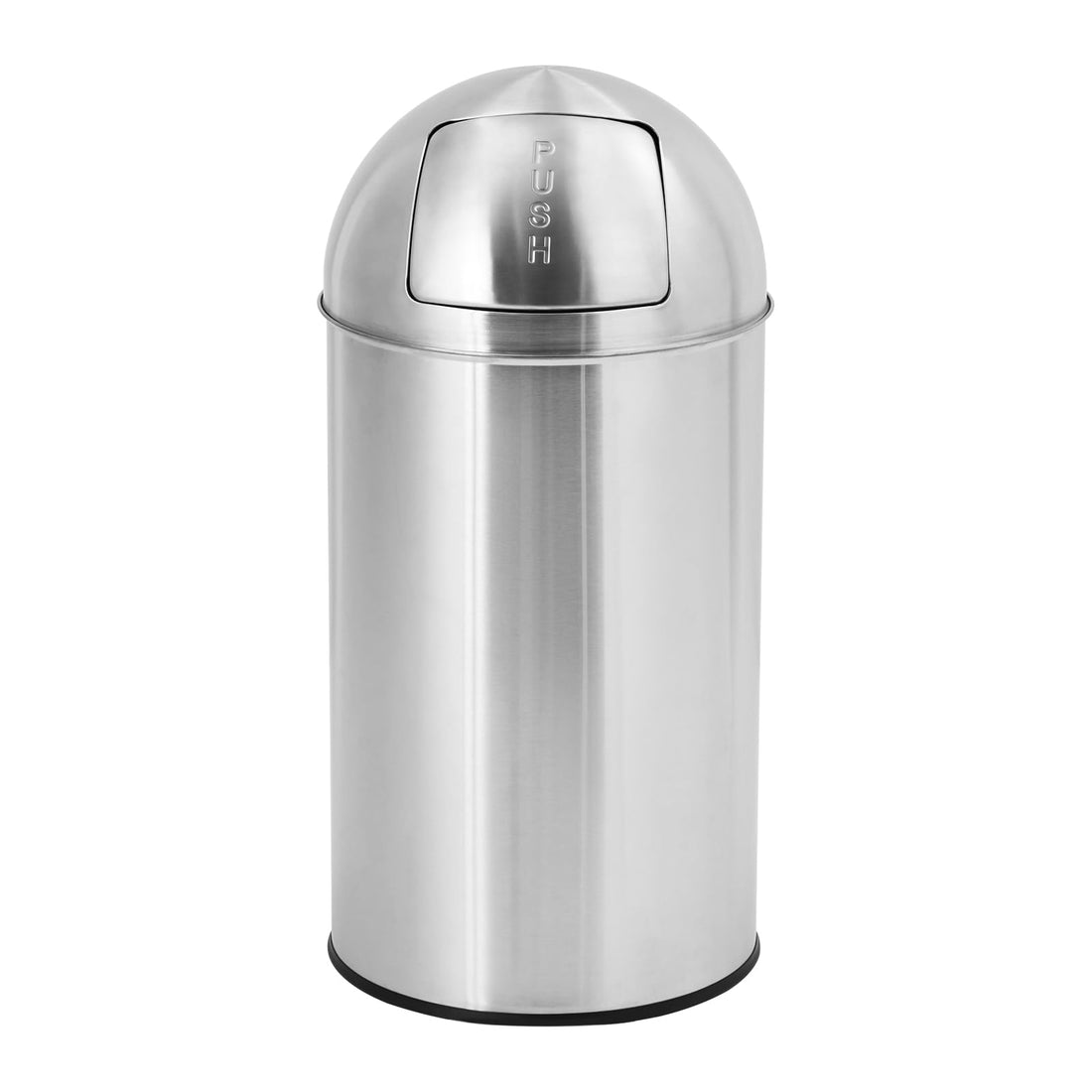 Pattumiera Garvee in acciaio inox da 13 galloni/50 litri con coperchio a pressione e contenitore interno rimovibile per uso commerciale e all'aperto, antiruggine, 15,4x15,4x28 pollici, argento