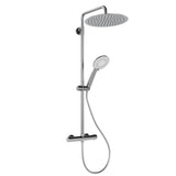 Garvee Sistema Doccia con Termostato Sicurezza 38°C, Doccia a 3 Funzioni, Materiale Resistente, Montaggio Facile per Bagno Familiare, Regolabile, Argento
