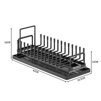 Garvee Set di 2 scolapiatti multifunzionali in acciaio al carbonio - Salvaspazio e regolabile - Acciaio inossidabile - Per lavello da cucina - Nero