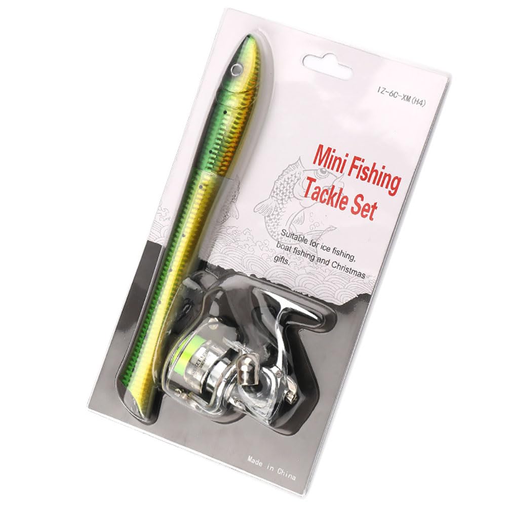 Garvee Pen Set canna da pesca 1,4 m Mini mulinello telescopico da spinning leggero e portatile per la pesca in acqua dolce e salata