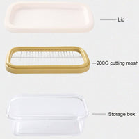 Scatola per tagliare il burro Garvee con lama in acciaio inossidabile e contenitore in plastica per cucina e pasticceria, resistente, infrangibile, pratica