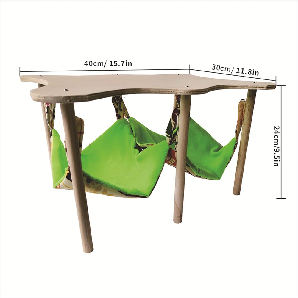 GARVEE Grande amaca per porcellini d'India con struttura in legno per conigli e furetti, 30x30x24 cm, materiale in tessuto morbido, design country