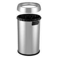 Pattumiera aperta Garvee da 65 l 17 gal per uso commerciale, in acciaio inossidabile spazzolato, resistente, senza coperchio, con maniglie, per uso in cucina e all'aperto