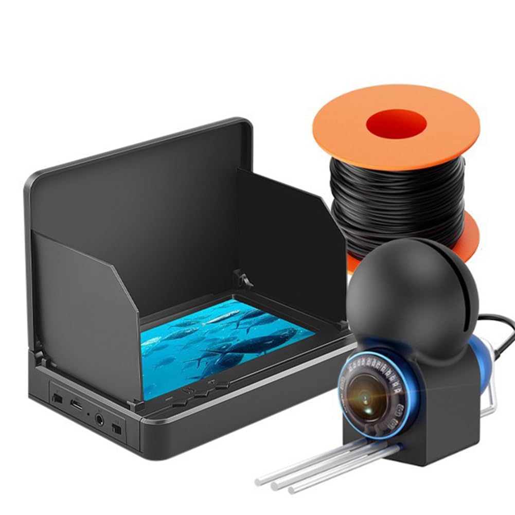 Garvee Fish Finder Telecamera subacquea Display da 4,3" Angolo di visione 220° Batteria da 10000 mAh Accessorio per la pesca Portata 30 m