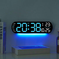 Orologio da parete digitale a LED Garvee da 35 cm con ampio display, 9 livelli di luminosità, visualizzazione della temperatura, funzione di memoria, verde per cucina e ufficio