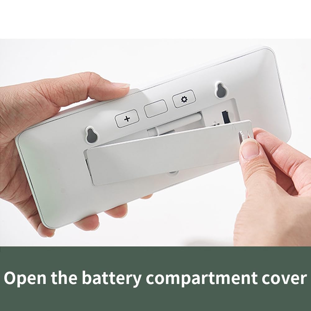 Garvee Sveglia digitale con display LCD, temperatura e umidità, multifunzione, ultra sottile, elettronica, nera, per camera da letto e ufficio