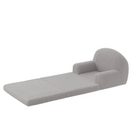 Divano per bambini Garvee 2 in 1, pieghevole, in pile, comodo e portatile, grigio, per sala giochi e camera da letto