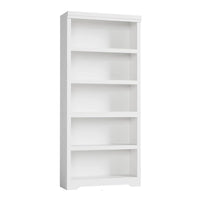 Garvee Libreria a 5 Ripiani Alta Regolabile Antiscivolo MDF Robusto Bianco per Soggiorno e Studio 175 cm