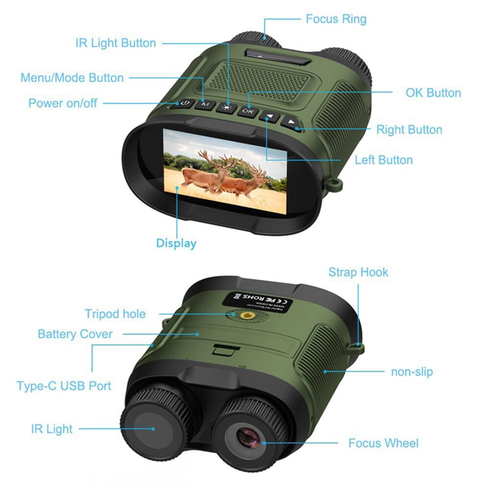 Binocolo per visione notturna Garvee 2.5K 40MP Digital IR 8X Zoom impermeabile portatile per caccia birdwatching campeggio