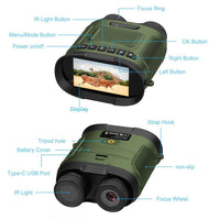 Binocolo per visione notturna Garvee 2.5K 40MP Digital IR 8X Zoom impermeabile portatile per caccia birdwatching campeggio
