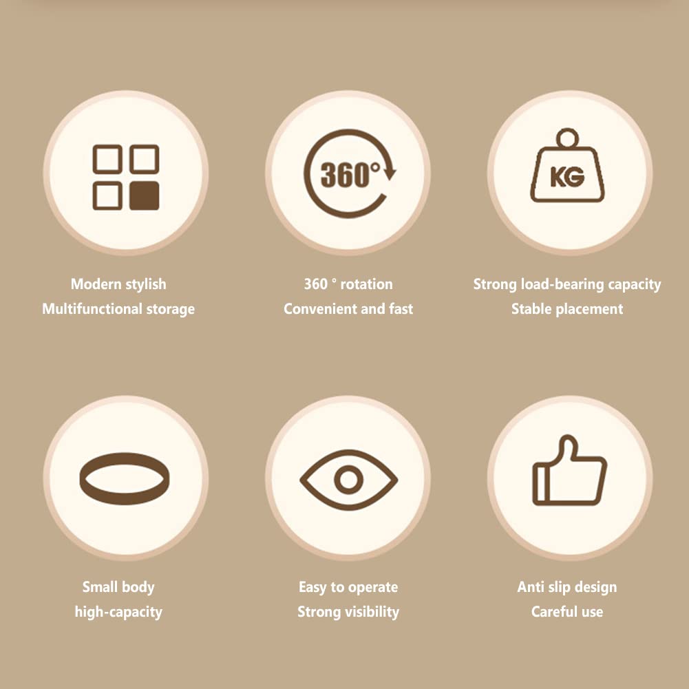 Garvee Portaspezie Rotante 27 cm Trasparente Organizzatore da Cucina Rotondo, Multifunzionale, Salvaspazio