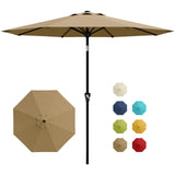 Garvee Ombrellone da Patio 304.8 cm Protezione UV Impermeabile Telaio in Ferro 8 Stecche Tan - Beige scuro