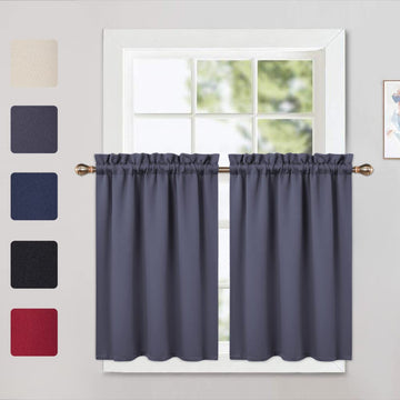 Tende oscuranti Garvee, 2 pezzi, per finestre, soggiorno, cucina, camera da letto, isolate termicamente, 26×24 pollici, grigio scuro