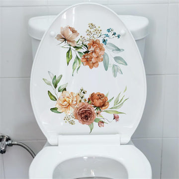 Garvee Adesivo Da Parete Per WC E Bagno Con Design Foglie E Fiori, PVC Sicuro, 20x30 cm, Decorazione Ecologica