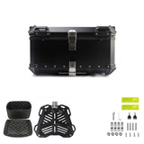 Garvee Valigia da Motocicletta in Alluminio 65L, Serratura di Sicurezza, Impermeabile, Riflettente, Accessori per Viaggi in Motocicletta, Argento - Nero