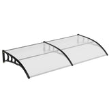 Garvee Vordach Porta d'Ingresso 150x100 cm Policarbonato Trasparente, Resistente agli Urti e ai Raggi UV, Alluminio, Montaggio Facile, Grigio, per Ingressi e Terrazze - Trasparente