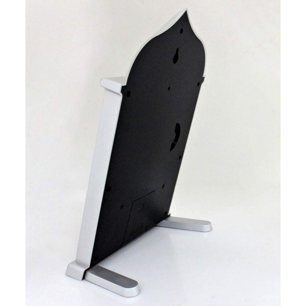 Orologio da parete con calendario Azan e preghiera musulmana Garvee con allarme, display LCD, argento, per uso domestico, senza batteria