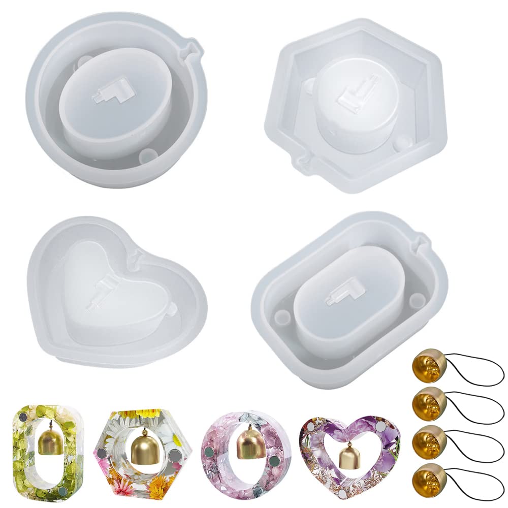 Stampo in silicone Garvee per gocce decorative con campanelli, forme d'amore, ovali, esagoni, rettangolari, materiale flessibile, decorazioni fai da te per la casa