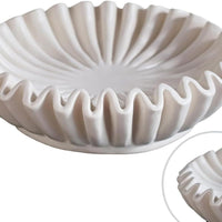 Garvee Ciotola Decorativa in Resina Bianca, Artigianale, Moderna, 25x25x6cm, Perfetta per Tavoli da Caffè e Ingressi