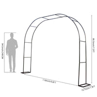 Pergola ad arco da giardino Garvee 9,8 piedi x 7,2 piedi Cancello da giardino in metallo antiruggine nero per matrimoni e giardino