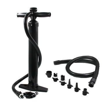 Pompa manuale Garvee a singola azione 1,8 BAR con manometro ad alta pressione, 6 ugelli in plastica per materassini e kayak