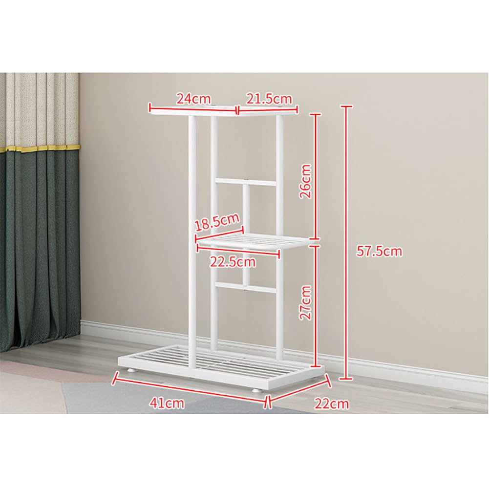 Supporto per piante Garvee, 3 ripiani, metallo, antiruggine, piedini regolabili, ferro robusto, per giardino, balcone, soggiorno, nero