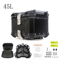 Garvee Valigia Moto 45L Bauletto Impermeabile in Alluminio per Viaggi in Moto, Serratura Sicura, Rivestimento Interno Rimovibile, Installazione Rapida, Nero