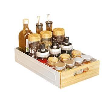 Garvee Cassetto telescopico estensibile Cassetto ripiano in metallo per cucina di casa Bagno 40,5x25x8cm Bianco