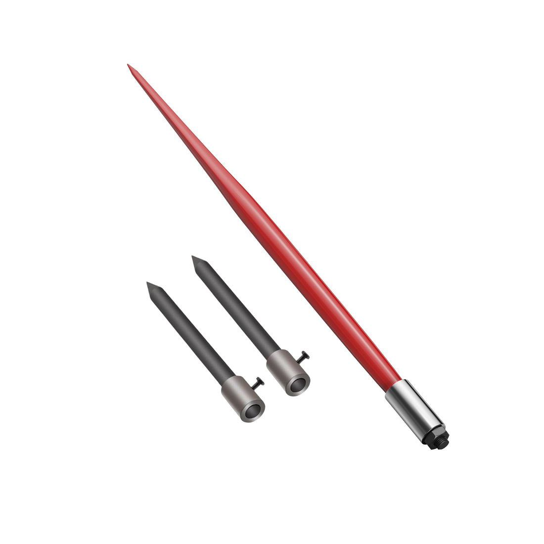 Attacco per punte da fieno Garvee da 49" con capacità di 4500 libbre, 2 punte stabilizzatrici da 17", cambio rapido, acciaio per molle, protezione dalla corrosione per trattori e pale gommate