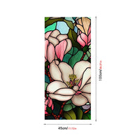 Pellicola per la privacy delle finestre Garvee con motivo floreale, riutilizzabile, statica per bagno e ufficio, 45x100 cm, bianco trasparente