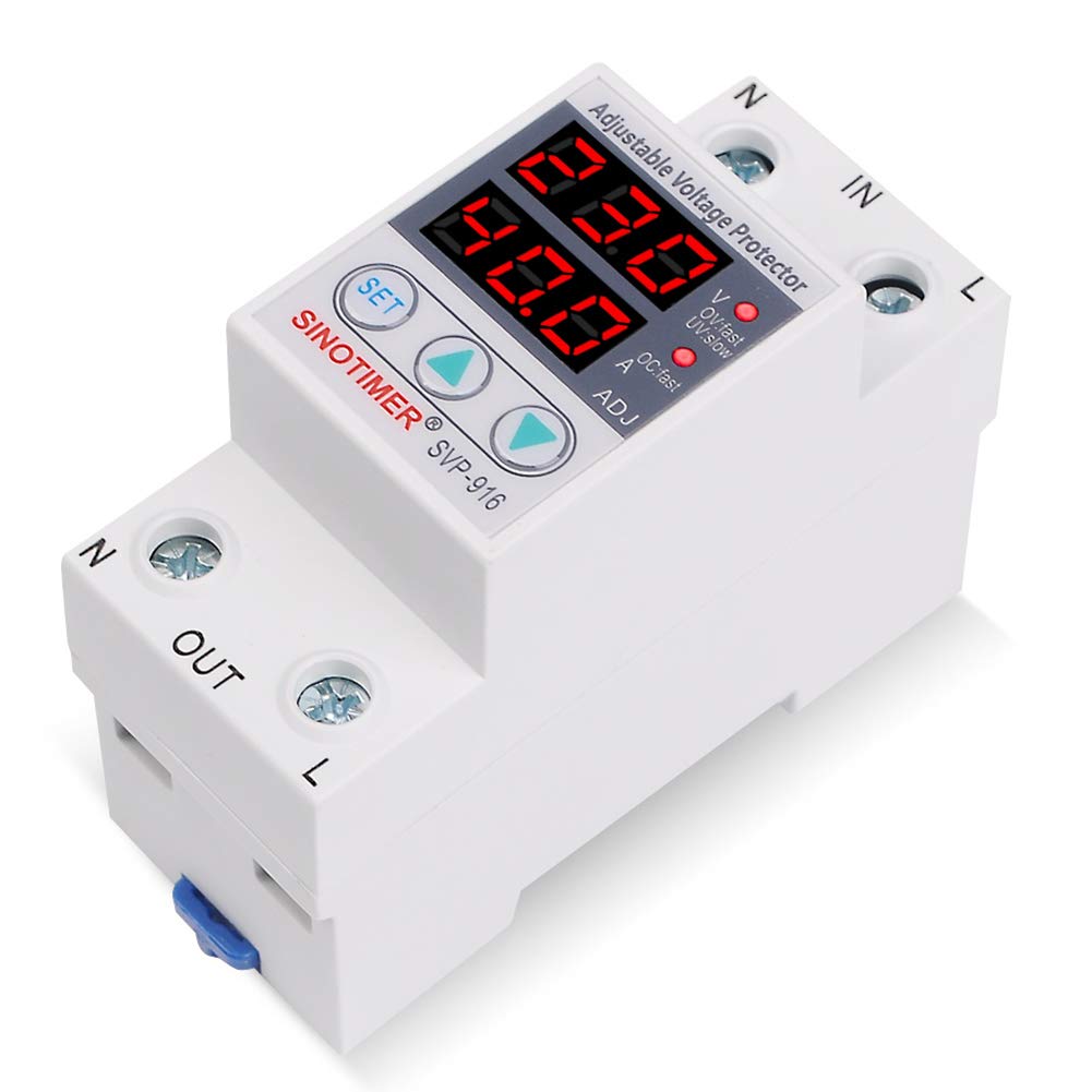 Garvee Relè di Sottotensione 220V Intelligente con Protezione Sovra/Sotto Tensione, Limitatore di Corrente 40A, Display Digitale, Uso Industriale