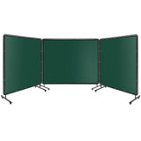 Parete Protettiva Saldatura Garvee 3 Pannelli 8x6 Piedi - PVC Ignifugo, Telaio Acciaio, Ruote, Protezione UV - Regalo Festa del Papà per Officina Garage