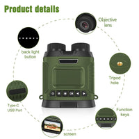 Binocolo per visione notturna Garvee 2.5K 40MP Digital IR 8X Zoom impermeabile portatile per caccia birdwatching campeggio