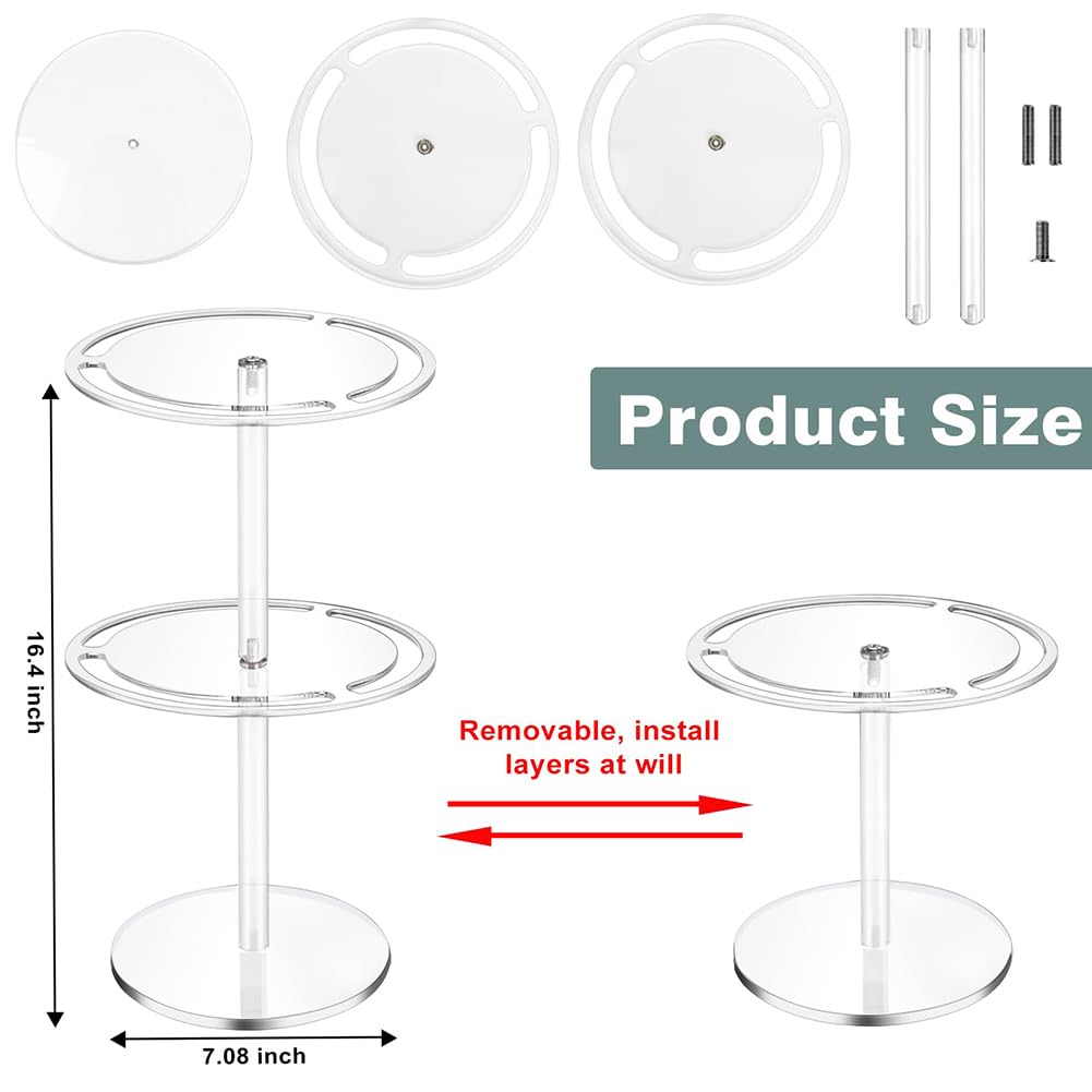 Espositore per occhiali da sole Garvee, espositore trasparente a due livelli, girevole a 360°, in acrilico, per gioielli e occhiali da tavolo