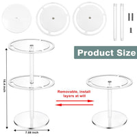 Espositore per occhiali da sole Garvee, espositore trasparente a due livelli, girevole a 360°, in acrilico, per gioielli e occhiali da tavolo