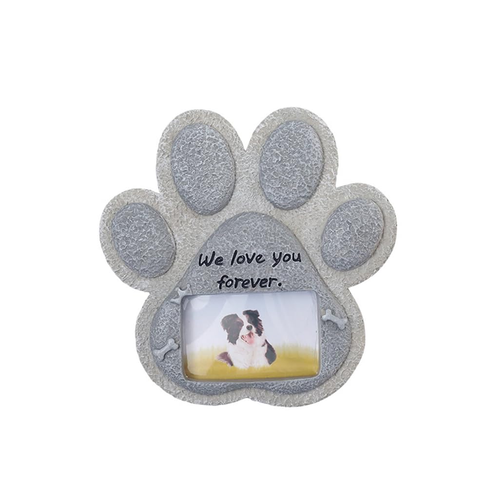 Garvee Paw Print Pet Lapide commemorativa per gatti in resina realistica per giardino, interni ed esterni, angelo, regalo di condoglianze