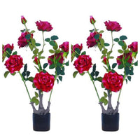 Albero di peonia artificiale Garvee da 28 pollici, realistico, durevole, in plastica e seta, facile da pulire, decorazione per interni ed esterni, verde