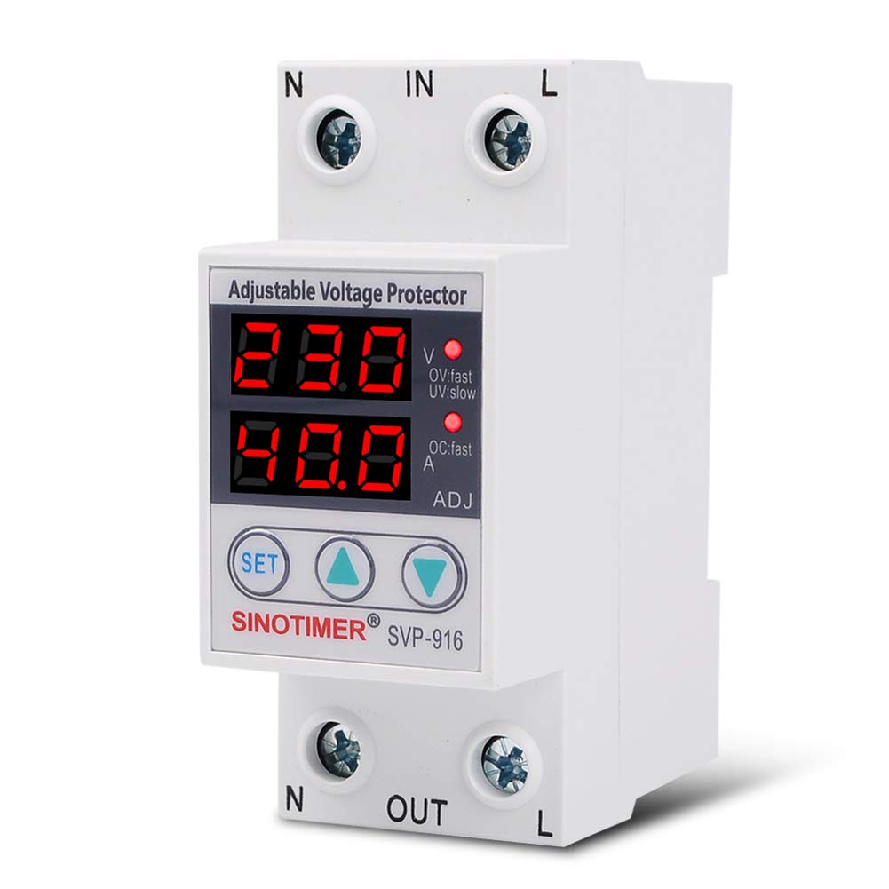 Garvee Relè di Sottotensione 220V Intelligente con Protezione Sovra/Sotto Tensione, Limitatore di Corrente 40A, Display Digitale, Uso Industriale