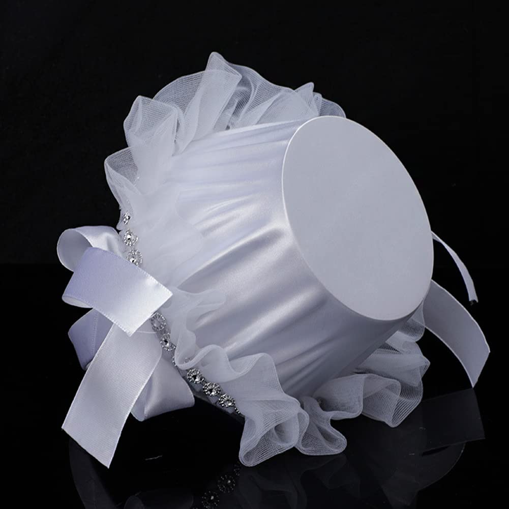 Garvee Mini Cestini di Fiori per Matrimoni con Manico e Fiocco, Portatili e Romantici per Feste di Nozze