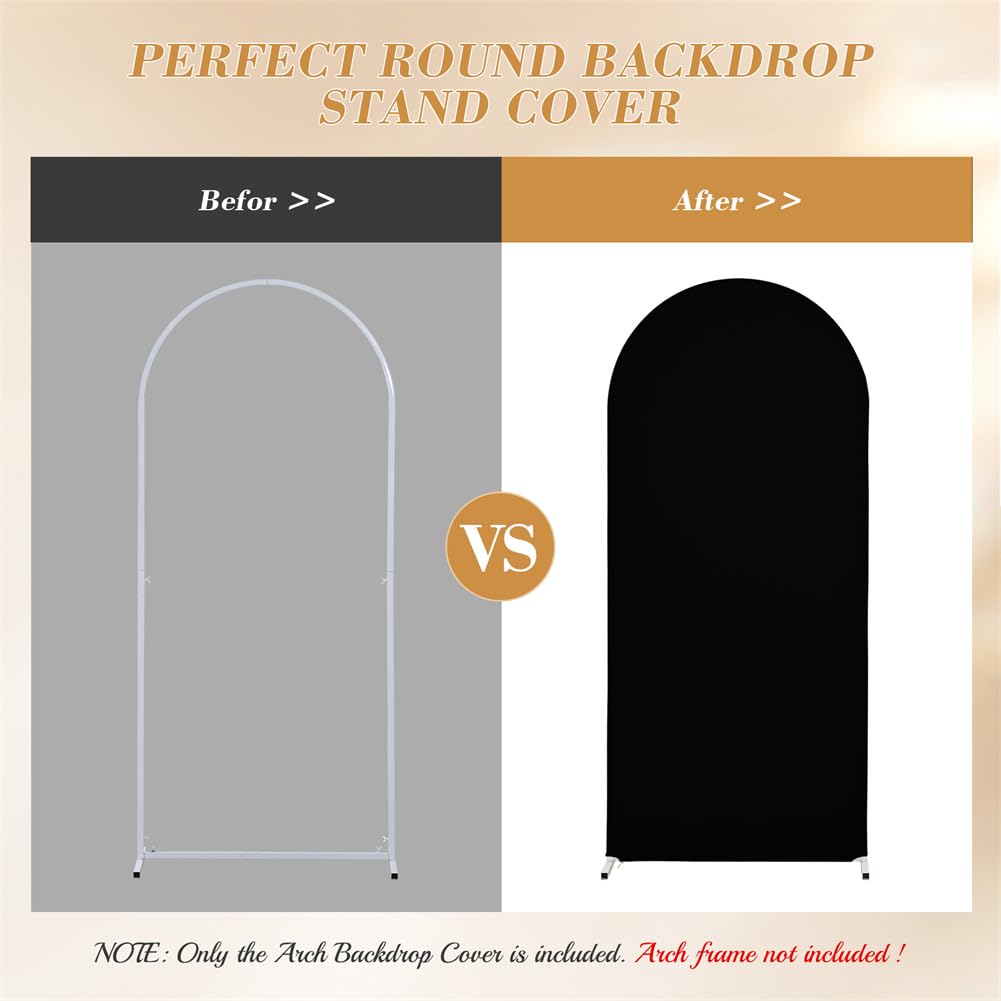 Garvee Arch Hintergrundschutz 1x2m Hochzeit Bogen Abdeckung Stoff Schwarz Wasserdicht Rundbogen Foto Studio Party Dekor Garten