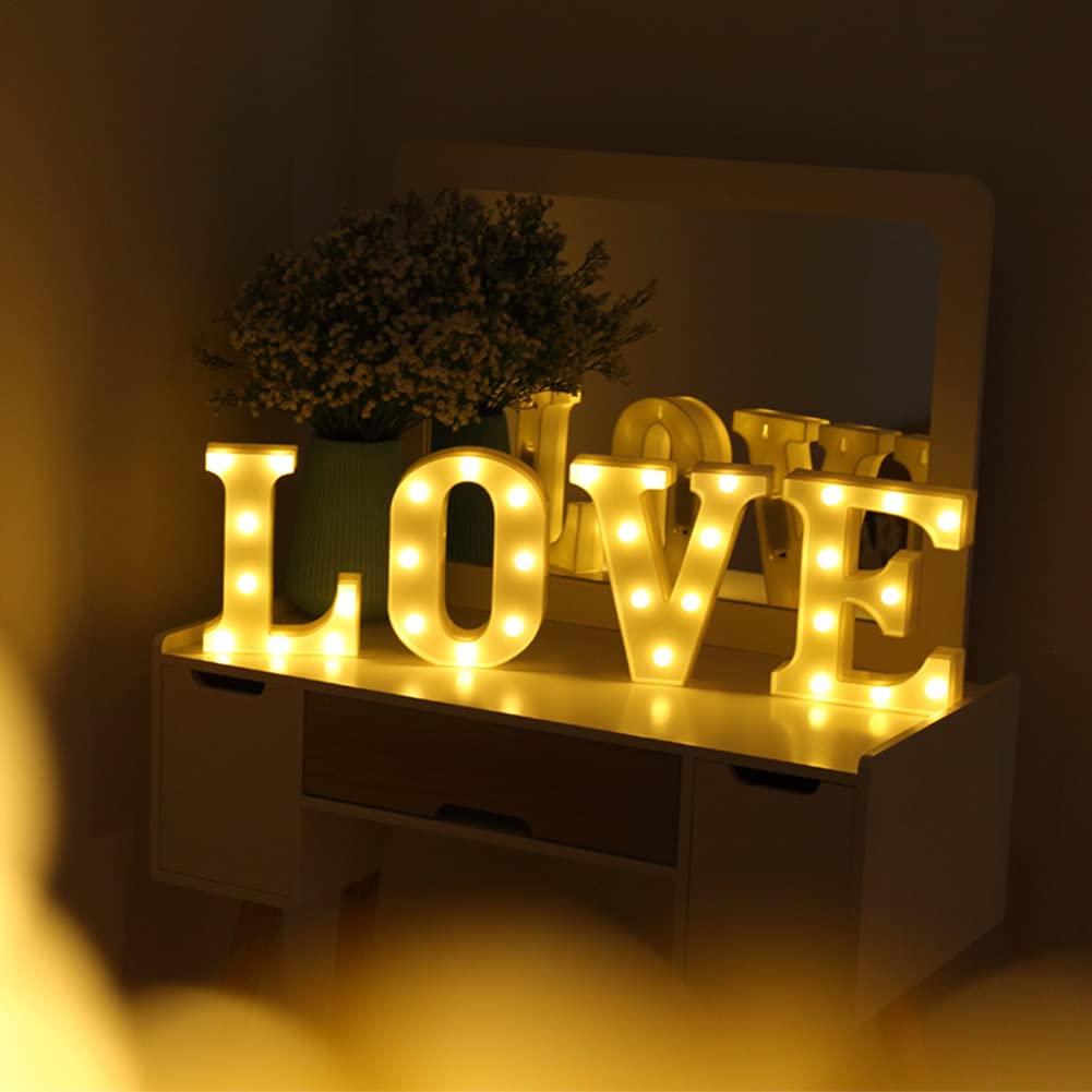 GARVEE MERRY ME - Lettere luminose a LED per proposte di matrimonio e celebrazioni nuziali, bianco caldo, 7 pezzi