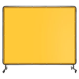 Garvee Schermo di Sicurezza Saldatura 244x183 cm PVC Ritardante Fiamma Giallo Telaio Acciaio Ruote Bloccabili in Officina