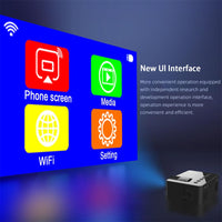 Garvee Beamer supporta il mini proiettore video portatile WiFi YT100 per telefoni cellulari, tablet, computer portatili, 10,1x7,8x4 cm, nero