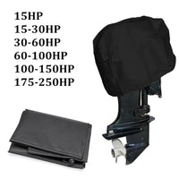 Copertura per motore fuoribordo Garvee, impermeabile, 210D Oxford, nera, 52X27X32cm, per barca da 15 CV