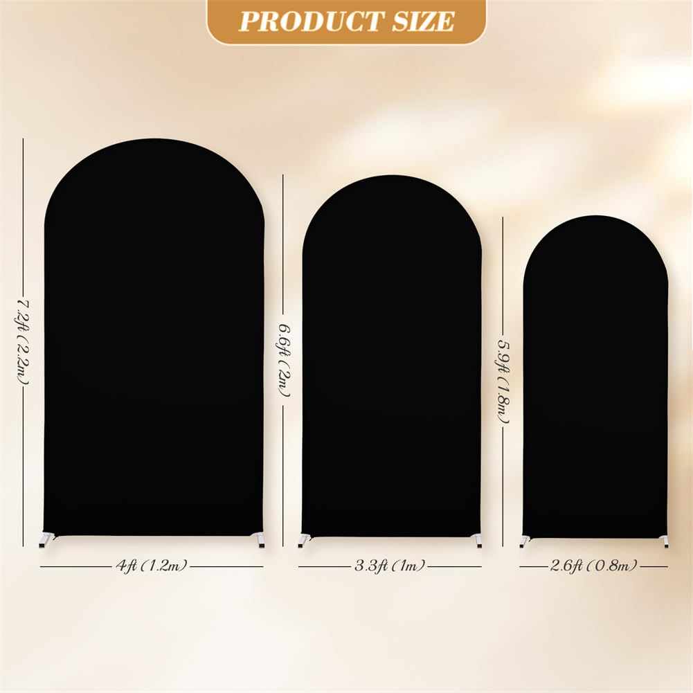 Garvee Arch Backdrop Nero 1x2m Copertura per arco nuziale per feste di compleanno, cerimonia di nozze, gazebo decorativo