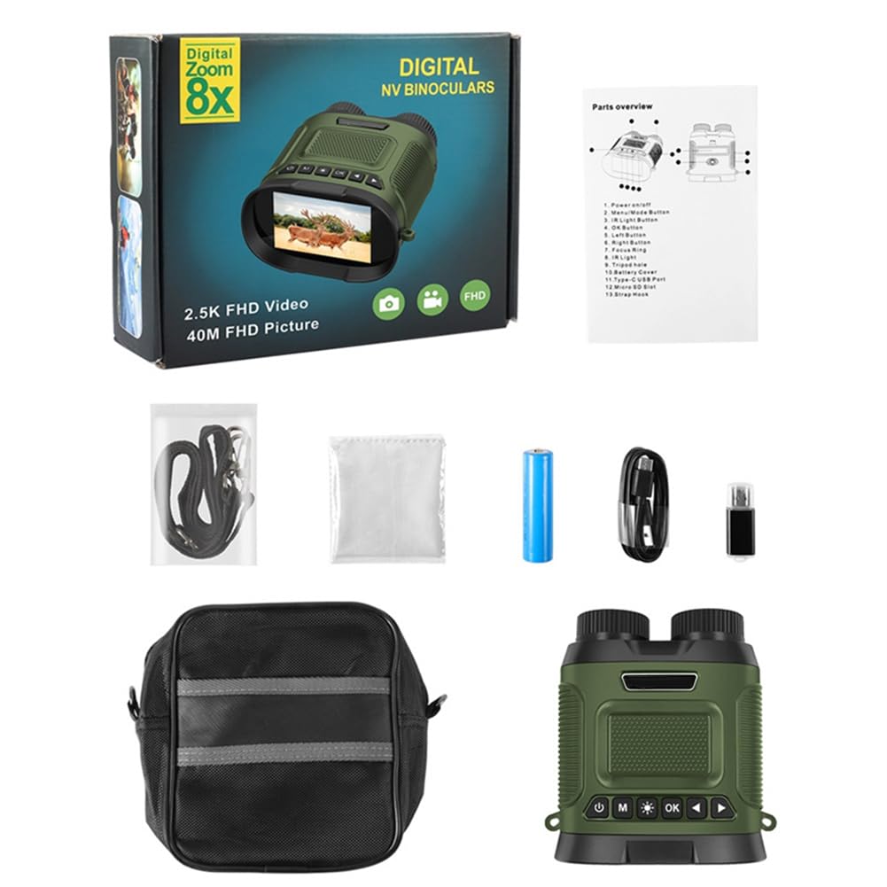 Binocolo per visione notturna Garvee 2.5K 40MP Digital IR 8X Zoom impermeabile portatile per caccia birdwatching campeggio