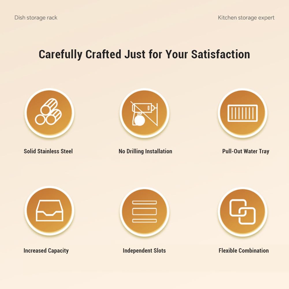 Garvee Cassettiera Organizzatore da Cucina, Capacità di Carico 50 kg, Acciaio, Maniglia Ergonomica, Regolabile, per Cucina e Bagno, 25x48x8 cm, Nero