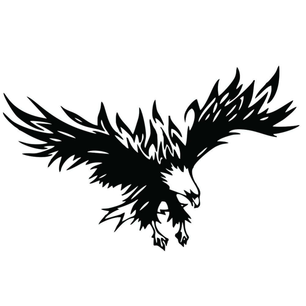 Adesivo per auto Garvee Flying Wings Eagle in vinile 50x30 cm per SUV e fuoristrada, nero