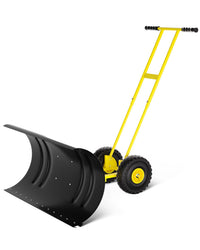 Pala da neve Garvee con ruote, lama in acciaio da 36", manico regolabile, grande pala per vialetti, base in plastica, ergonomica